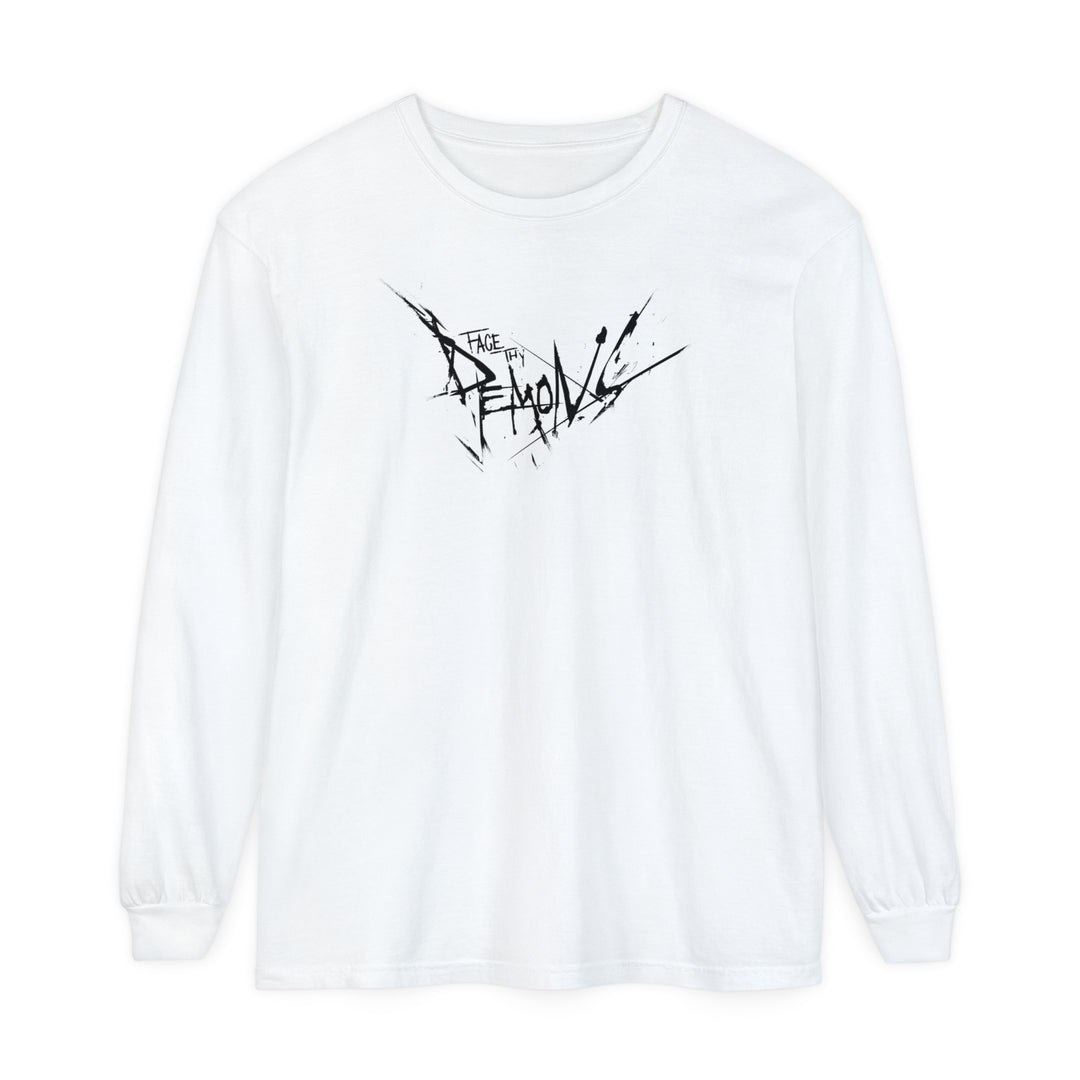 FACE THY DEMONS - WHITE LONG SLEEVE TEE