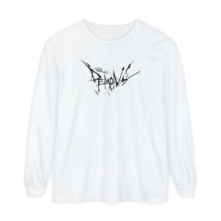 FACE THY DEMONS - WHITE LONG SLEEVE TEE